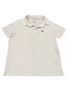 white Vineyard Vines boys' clean jersey polo- Size 7